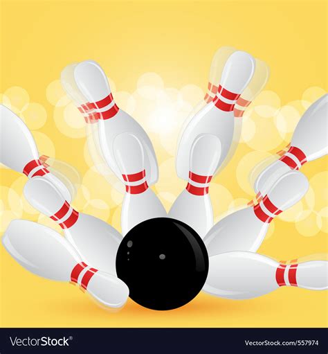 Bowling strike Royalty Free Vector Image - VectorStock