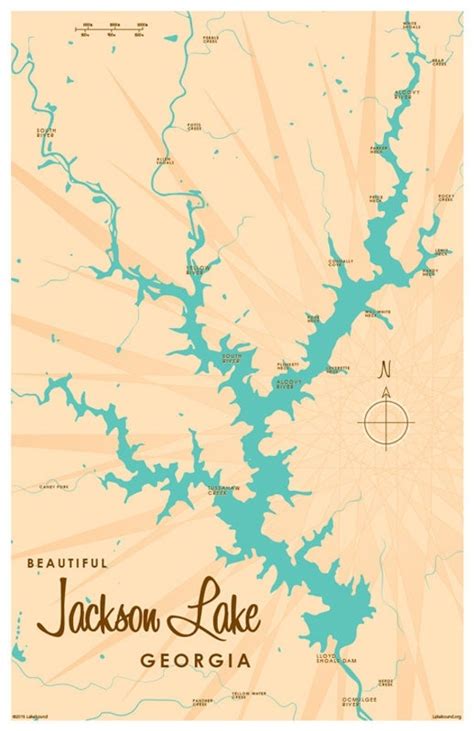 Jackson Lake GA Map Print