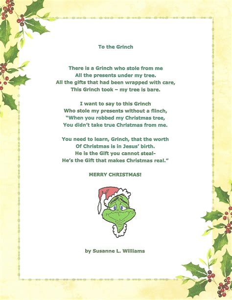 The Grinch Poem Printable - Printable Word Searches