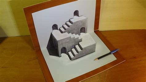 Drawing Three Dimensional Space, Stairs Illusion & Trick Art | Cómo dibujar en 3d, Claroscuro ...