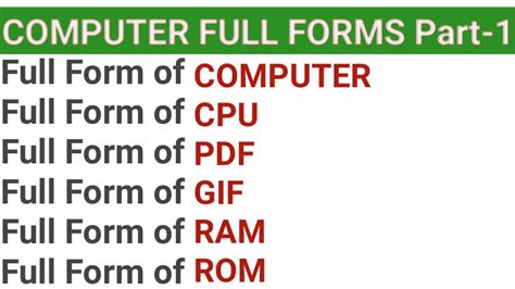 Most Commonly used Computer Full Form, Computer Full Form, Abbreviations|GK & CA Study by Arpita