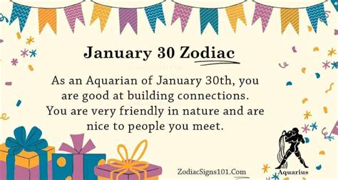 January 30 Zodiac Is Aquarius, Birthdays And Horoscope - ZodiacSigns101