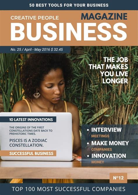 Customize this Professional Creative People Business Magazine Cover ready-made template