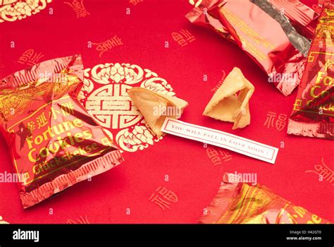 Table caps, Asian, fortune cookie, broken, little slip paper "saying", Chinese restaurant ...