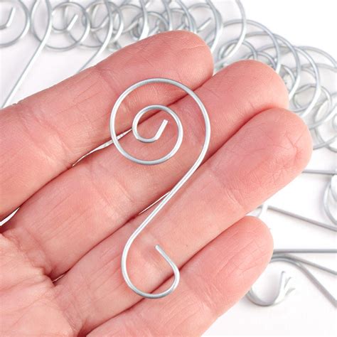 Decorative Silver Spiral Christmas Ornament Hooks - Christmas Ornaments ...