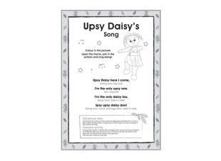 Upsy Daisy's Song, Black & White | Songs, Singing, Printable activities