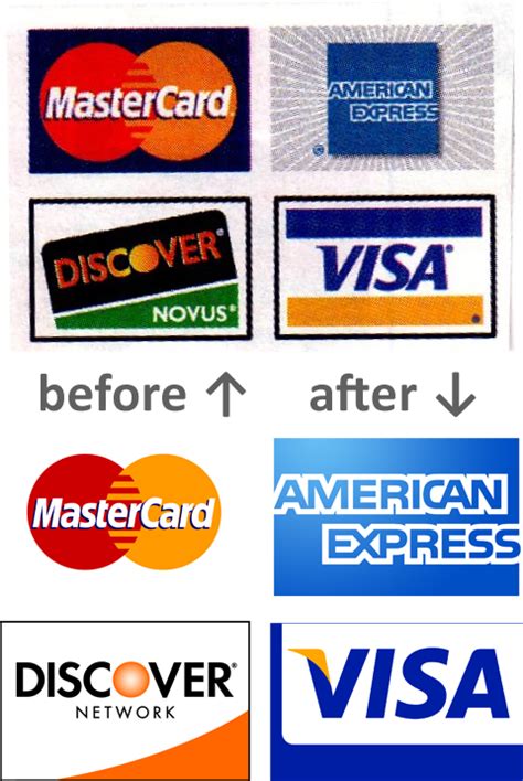 Hi-res vector credit card logos (Visa, MC, Amex, Discover) - KPAO by Dave Cortright