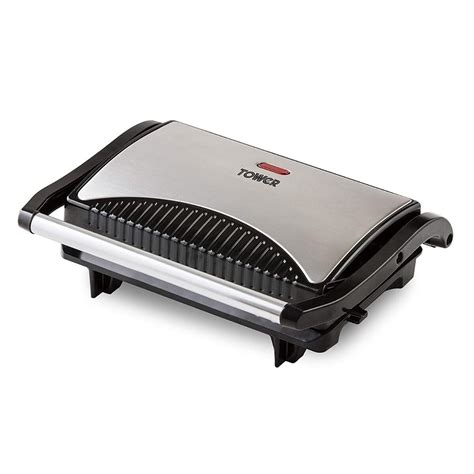 Buy Tower Mini Panini Press Grill, Stainless Steel: Health Grills Deals ...