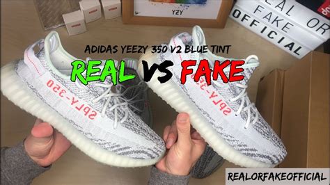 ADIDAS YEEZY 350 BOOST V2 BLUE TINT COMPARISON REAL VS FAKE - YouTube