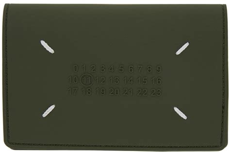 Maison Margiela Green Rubber Bifold Card Holder Maison Margiela