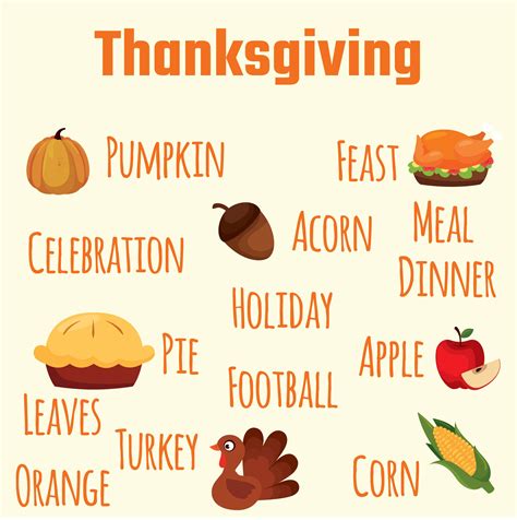 Full List Of Thanksgiving Words