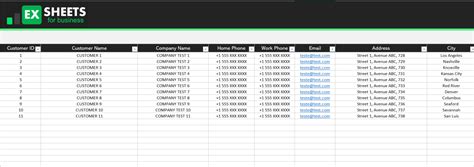 Customer List Template - Exsheets