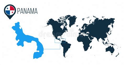 Panama on World map stock vector. Illustration of city - 129588438