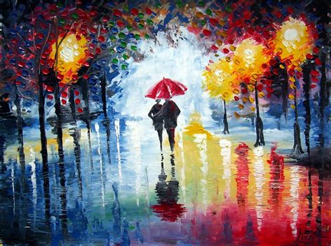 "Rain" - oil painting | Oil painting nature, Painting art projects, Rainy day painting