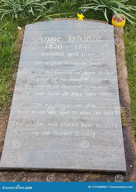 Anne Bronte`s Grave Scarborough Editorial Image - Image of society ...