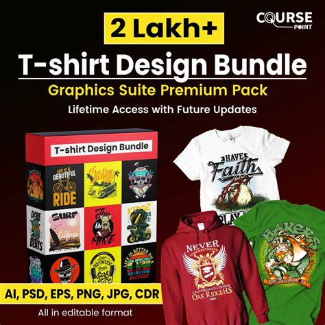 2 Lakh+ T-shirt Design Bundle – Graphics Suite Premium Pack - Coursepoint