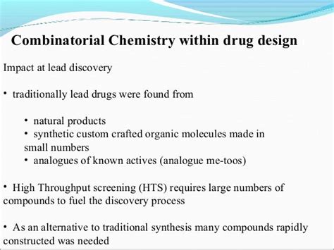 Combinatorial chemistry