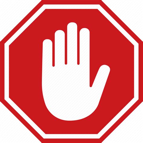 Halt, hand, red, sign, stop, adblock, block icon - Download on Iconfinder