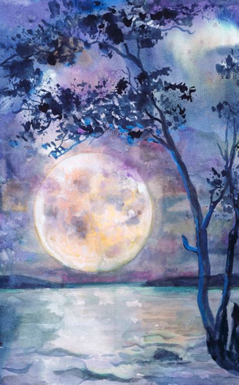 Watercolor Art & Collectibles celestial watercolor original painintg ...