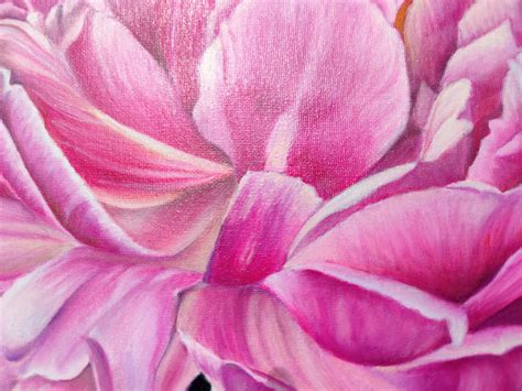 Peony Oil Painting Single Peony Canvas Art Pink Peony - Etsy