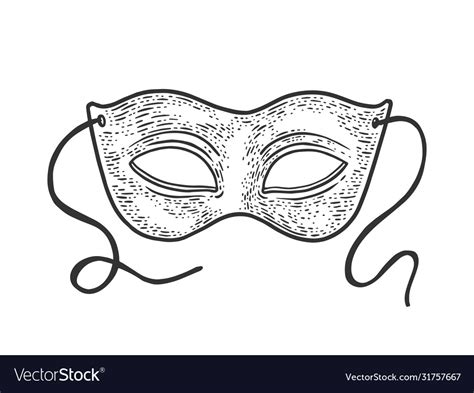 Masquerade carnival mask sketch Royalty Free Vector Image