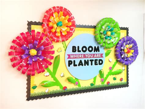 Bloom BIG Spring Flower Bulletin Board DIY | Flower bulletin boards, Diy bulletin board, Bloom ...