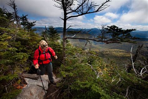 Picture of a hiker on the Franconia Ridge Trail in Franconia State Park ...