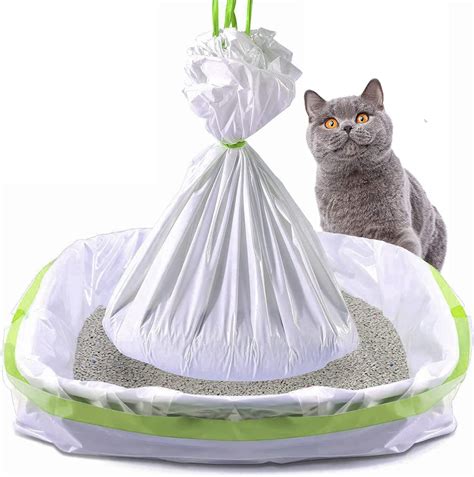 Cat Litter Box Liners Disposal Bags, Jumbo Drawstring Cat Litter Pan Bags Heavy Duty, Durable ...