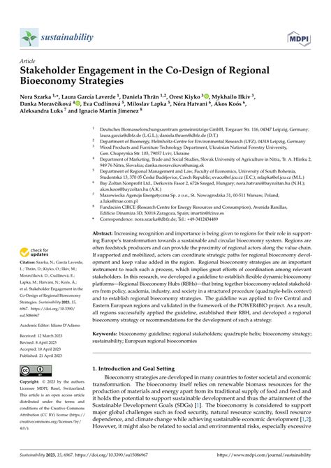 (PDF) Stakeholder Engagement in the Co-Design of Regional Bioeconomy ...