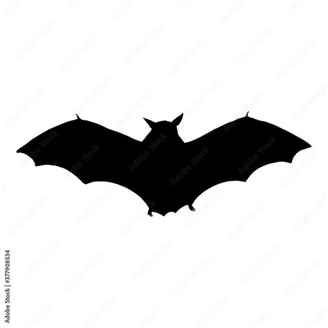 Vector Black Silhouette of Bat Stock Vector | Adobe Stock