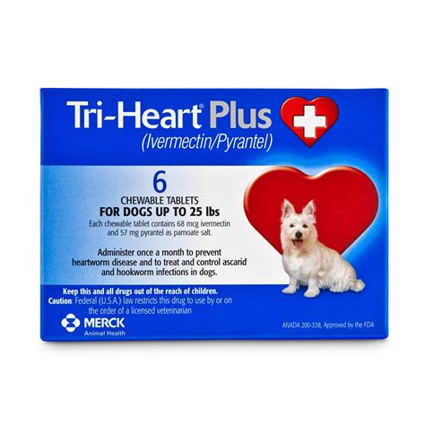 Tri-Heart Plus Dog Chewables for Heartworm & Worms, 6-Month