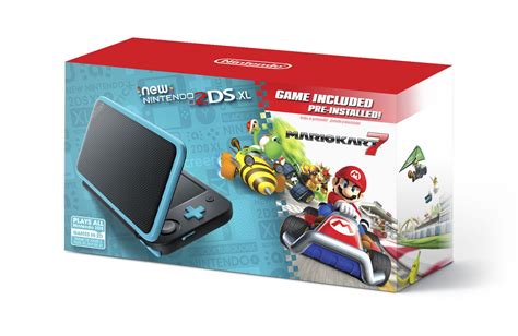 New Nintendo 2DS XL - Black + Turquoise w/ Mario Kart 7 Pre-installed ...