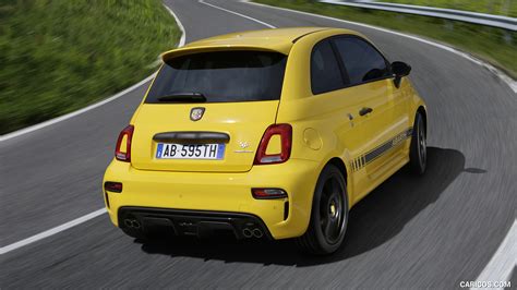 2017 Abarth 595 (Color: Modena Yellow) - Rear Three-Quarter | Caricos