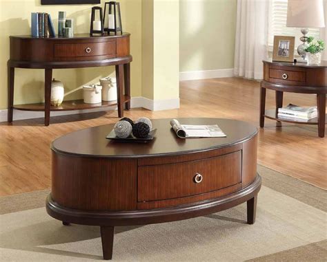 Oval Coffee Table with Drawers | Coffee table, Coffee table with drawers, Cherry wood coffee table