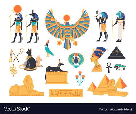 Ancient egypt collection - gods deities Royalty Free Vector