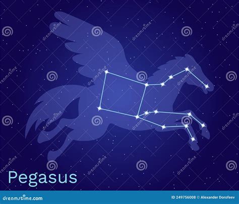 Vector Illustration Depicting the Pegasus Constellation. Winged Horse from Greek Mythology Stock ...