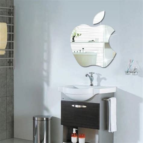 DIY Apple Shaped Wall Mirror Easily Stickable - Ex And Next