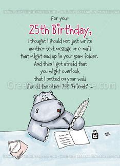 Funny 25th Birthday Card Messages - Funny PNG