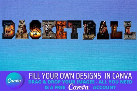 Canva Drag and Drop Basketball Letters Template Editable - Etsy