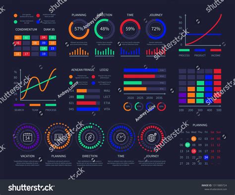 Modern Graphic Data Chart Infographic Dashboard Stock Vector (Royalty ...