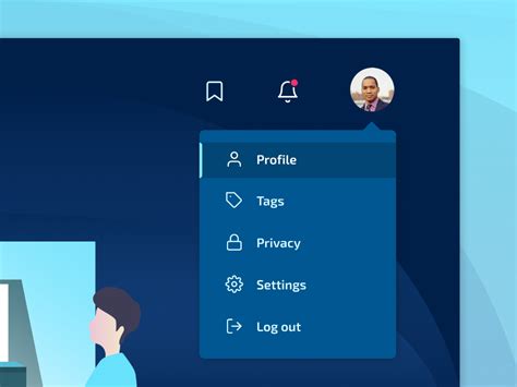 Profile Dropdown Menu Design | Menu design, Design, Web design