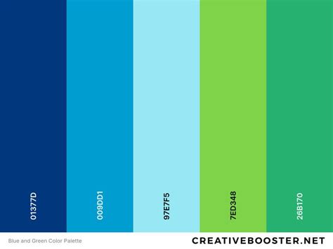 Blue and Green Color Palette | Color palette bright, Blue colour ...