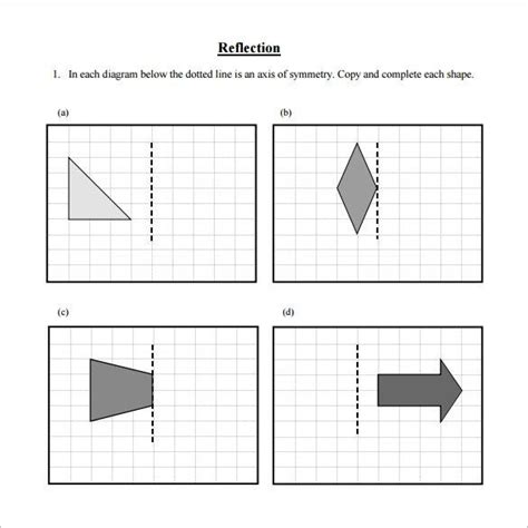 Reflections Math Worksheets | Reflection math, Math worksheets, Math