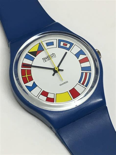 Vintage Swatch Watch 12 Flags GS101 1984 Summer Blue Nautical | Etsy | Vintage swatch watch ...