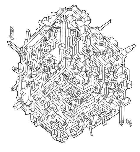 a black and white drawing of a complex structure with many different parts to it's center