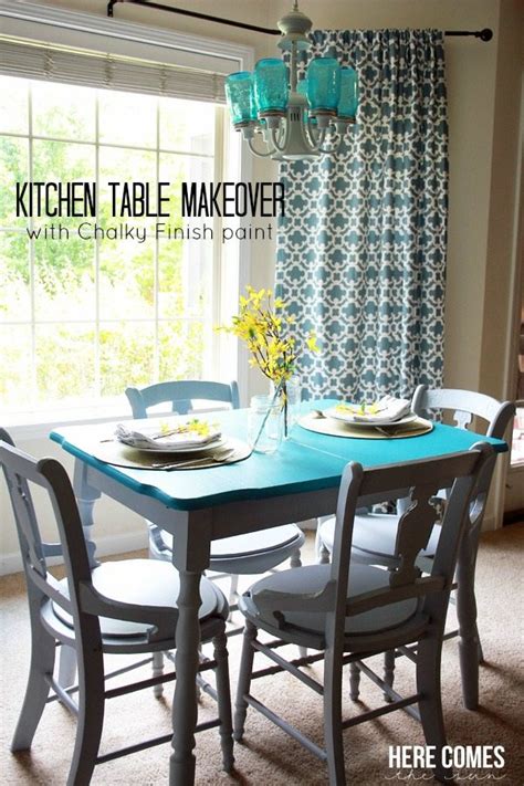 Kitchen Table Makeover with Chalky Finish Paint | Here Comes The Sun