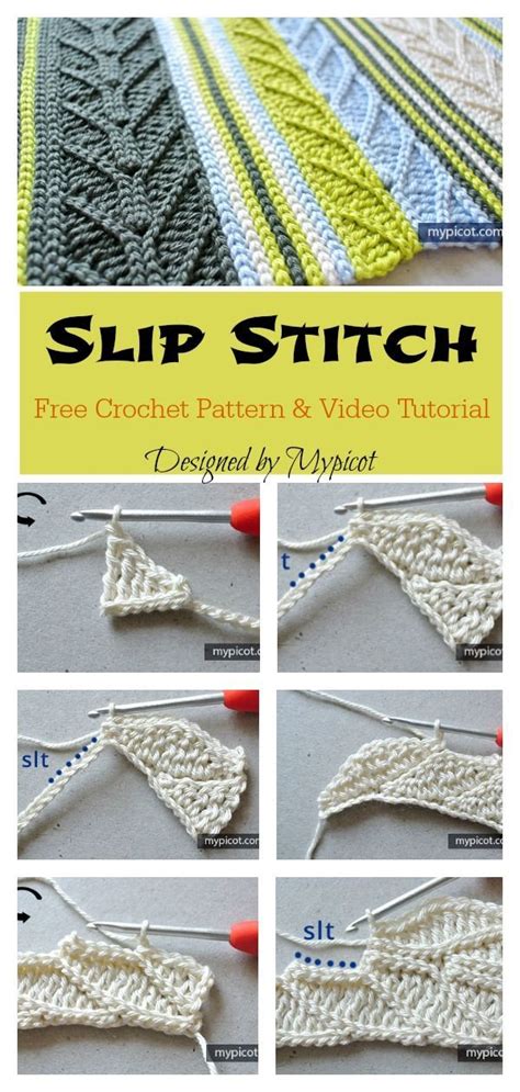 Slip Stitch Free Crochet Pattern and Video Tutorial Crochet Stitches For Blankets, Crochet ...