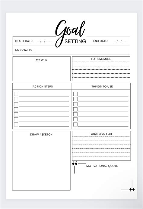 Goal Setting Template, Resolutions,Organizer Pages,Goal Setting,Goal Tracker,Goal Planning ...