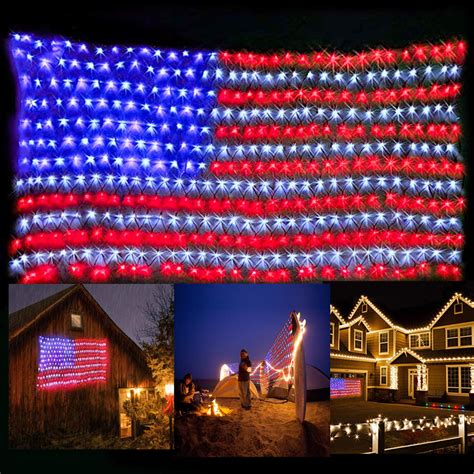 110V LED Flag Net Lights American Flag Light For Festival Indoor ...