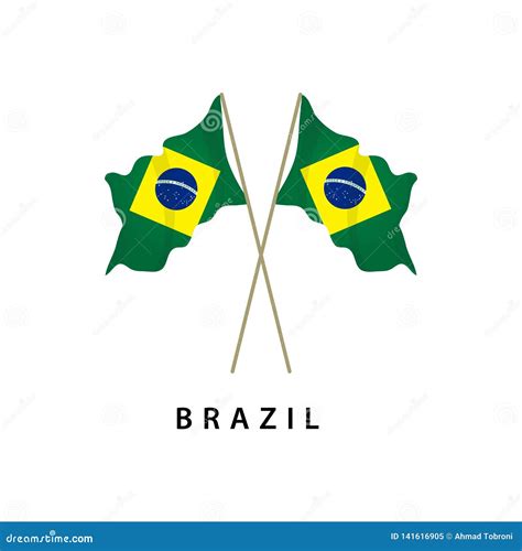 Brazil Flag Vector Template Design Illustration Stock Vector ...